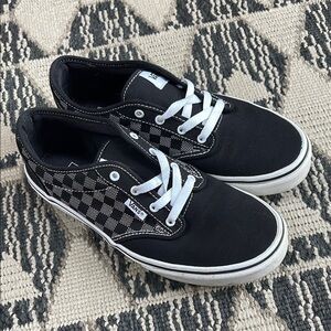 Vans Boys Black Checkered Sneakers